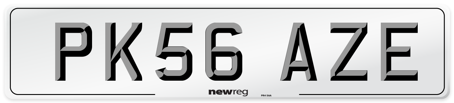 PK56 AZE Number Plate from New Reg